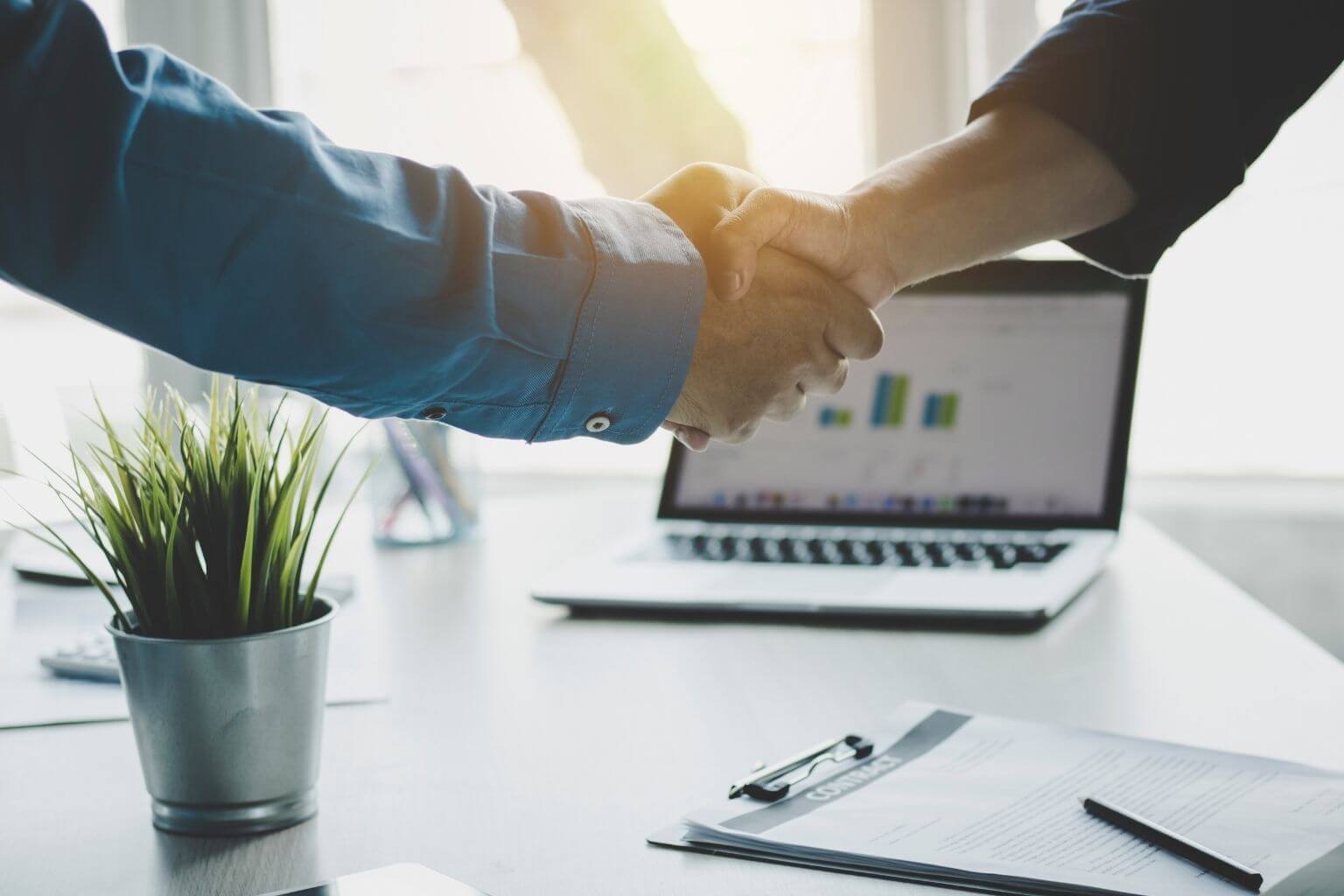 Real estate deal handshake