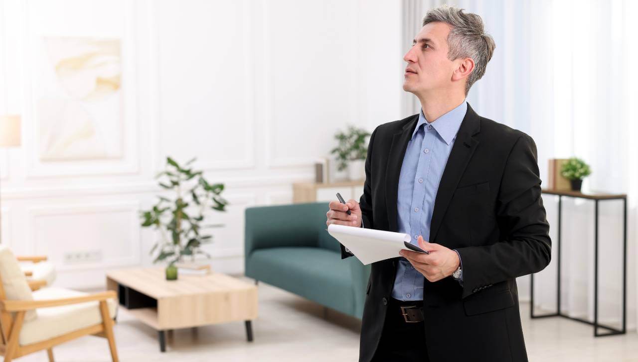 home appraiser inspecting interior